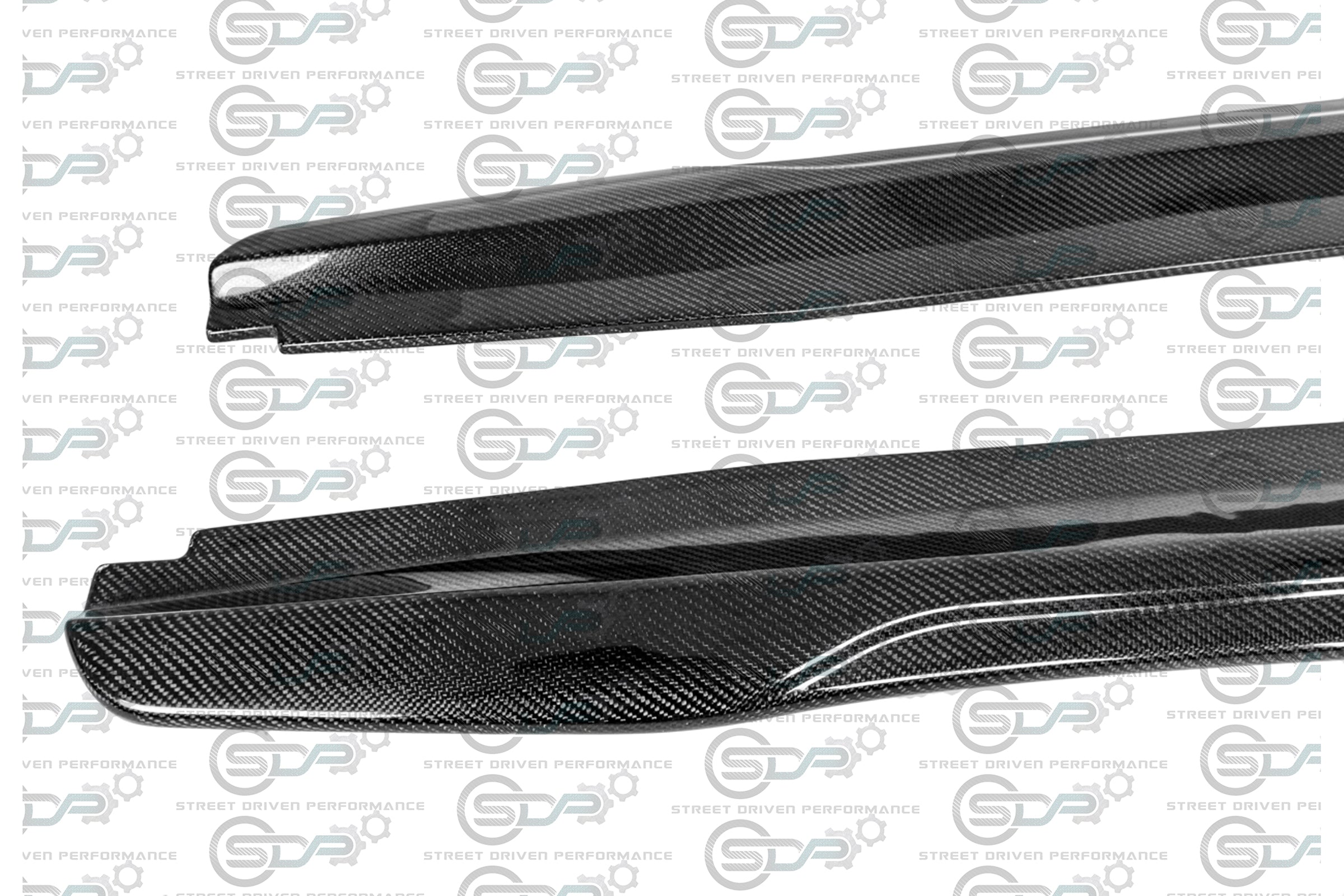 2016-2019 CADILLAC ATS-V CARBON FIBER FRONT SPLITTER & SIDE SKIRTS ROCKER PANELS GROUND EFFECTS